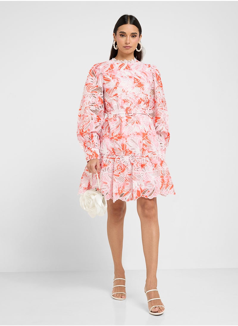 Floral Print Puff Sleeve Dress