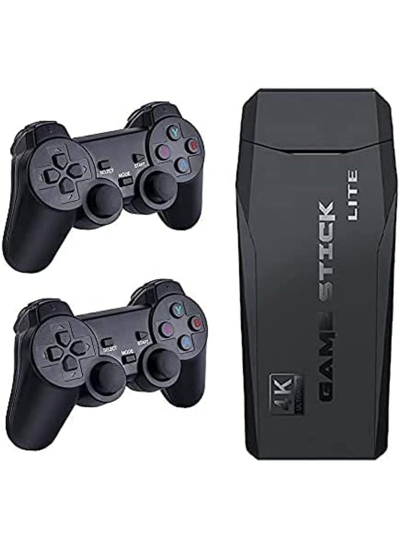 Classic M8 Game Stick 4K Game Console with Two 2.4G Wireless Gamepads Dual Players HDMI Output Built in 3500 Classic Games Compatible with Android TV/PC/Laptop/Projector.