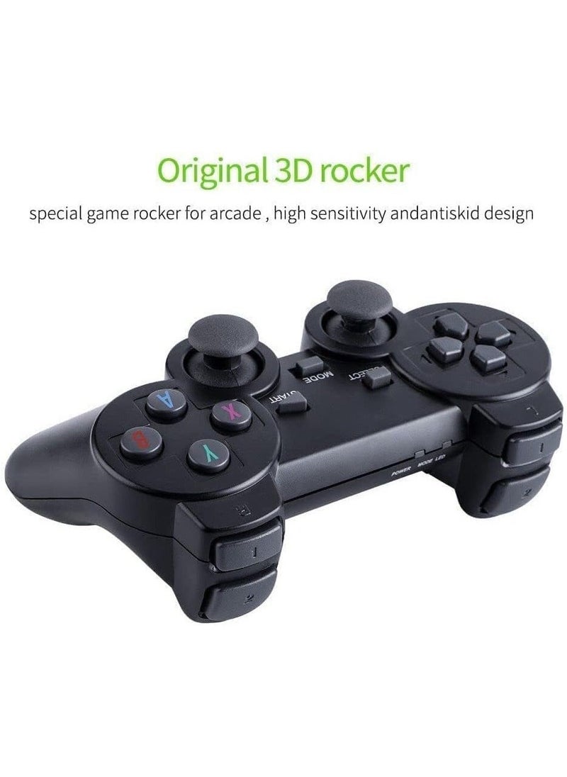 Classic M8 Game Stick 4K Game Console with Two 2.4G Wireless Gamepads Dual Players HDMI Output Built in 3500 Classic Games Compatible with Android TV/PC/Laptop/Projector.
