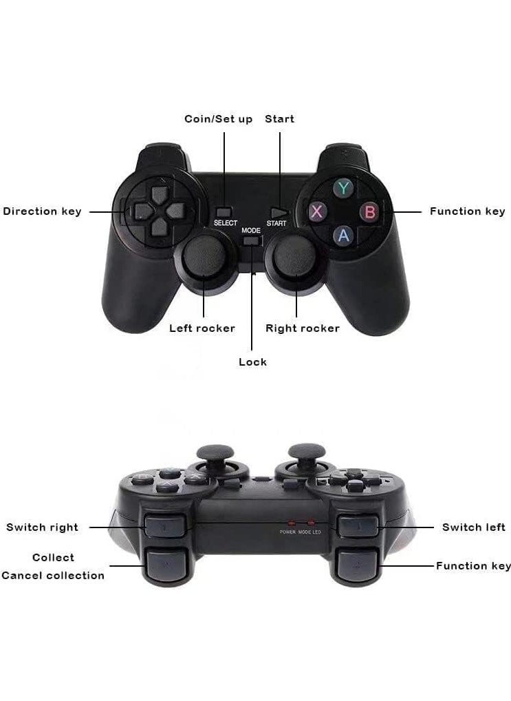 Classic M8 Game Stick 4K Game Console with Two 2.4G Wireless Gamepads Dual Players HDMI Output Built in 3500 Classic Games Compatible with Android TV/PC/Laptop/Projector.