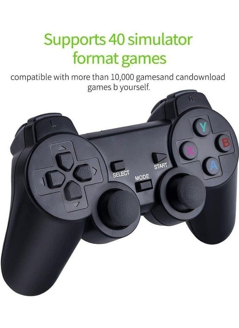 Classic M8 Game Stick 4K Game Console with Two 2.4G Wireless Gamepads Dual Players HDMI Output Built in 3500 Classic Games Compatible with Android TV/PC/Laptop/Projector.