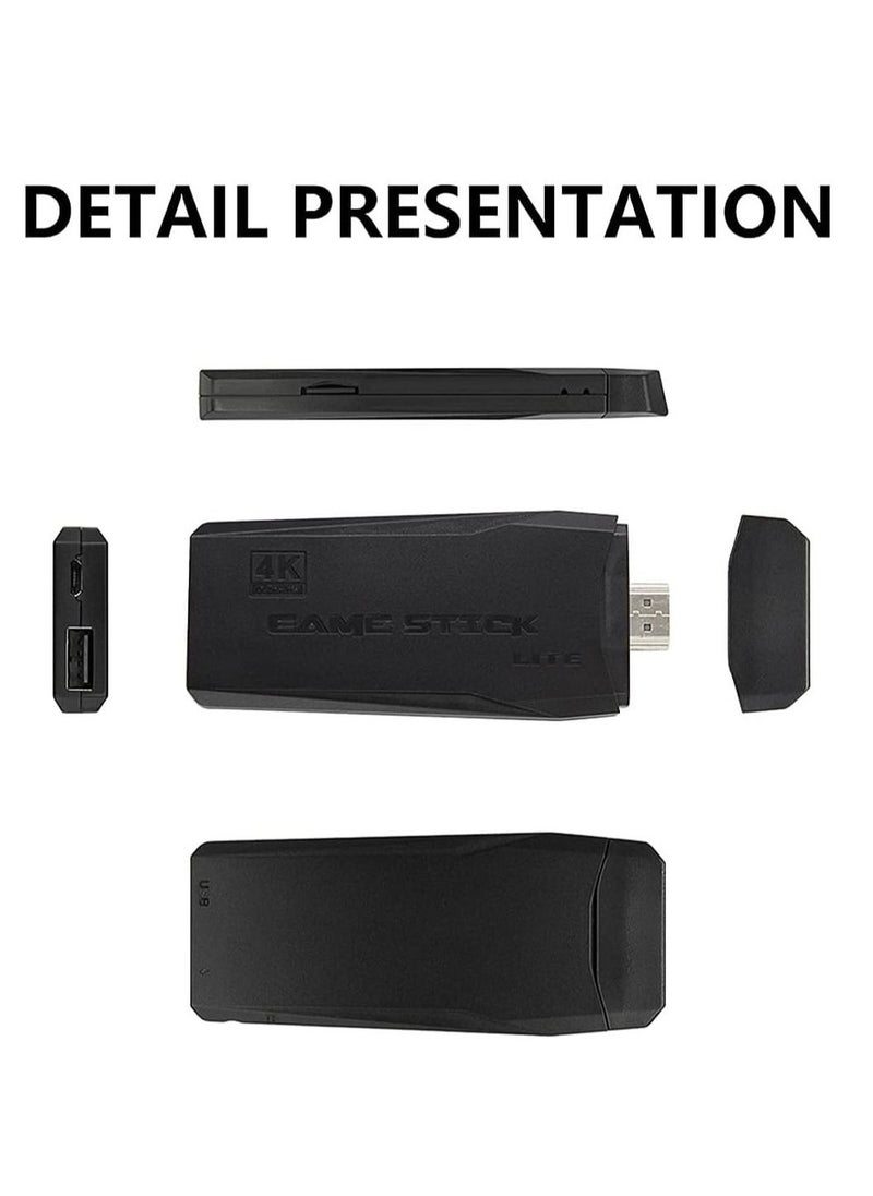 4K game console with dual 2.4G wireless controllers, plug-and-play video game stick, built-in 3,500 games, 9 classic emulators, high-definition HDMI output for TV