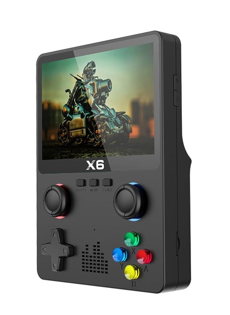 X6 Handheld Game Console, Retro Game Console, Supports TV Output, Built-in 32GB Cassic Games (10000+), 3.5-inch OCA IPS Screen, Dual 3D Joystick, 11 Emulators (Black)