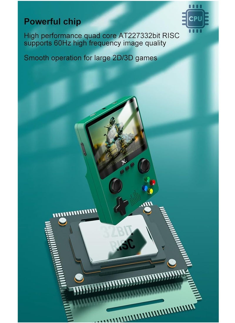 X6 Handheld Game Console, Retro Game Console, Supports TV Output, Built-in 32GB Cassic Games (10000+), 3.5-inch OCA IPS Screen, Dual 3D Joystick, 11 Emulators (Black)