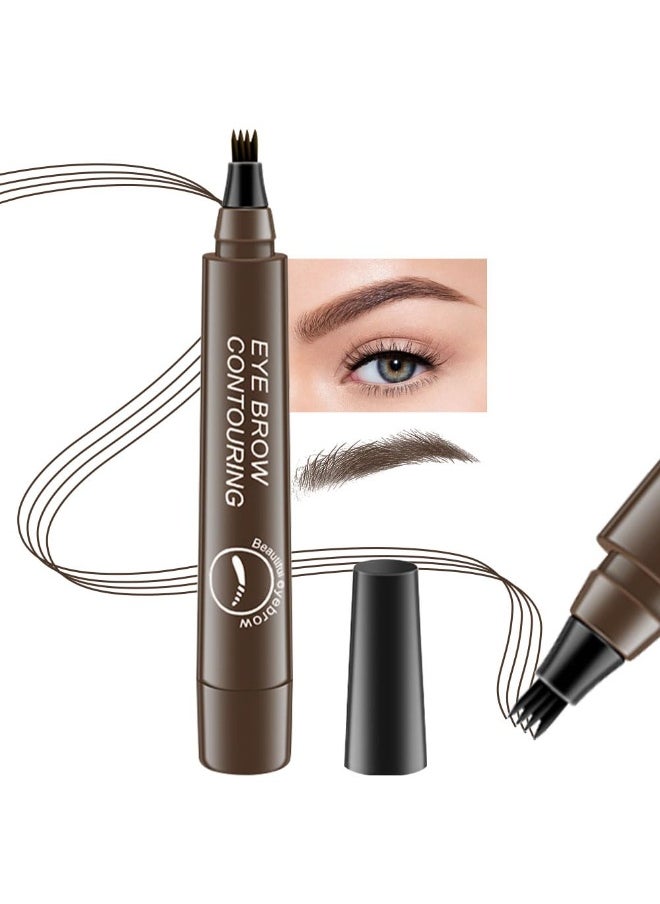 BINGBRUSH Eyebrow Pencil Micro 4 Point Ink Pen by Brow Stylist - Eye Makeup Lift & Snatch Eyebrow Pen Kits Long-Lasting Waterproof Natural Eyebrow Hair (1Pc 02# Dark brown)