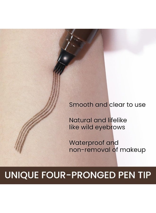 BINGBRUSH Eyebrow Pencil Micro 4 Point Ink Pen by Brow Stylist - Eye Makeup Lift & Snatch Eyebrow Pen Kits Long-Lasting Waterproof Natural Eyebrow Hair (1Pc 02# Dark brown)