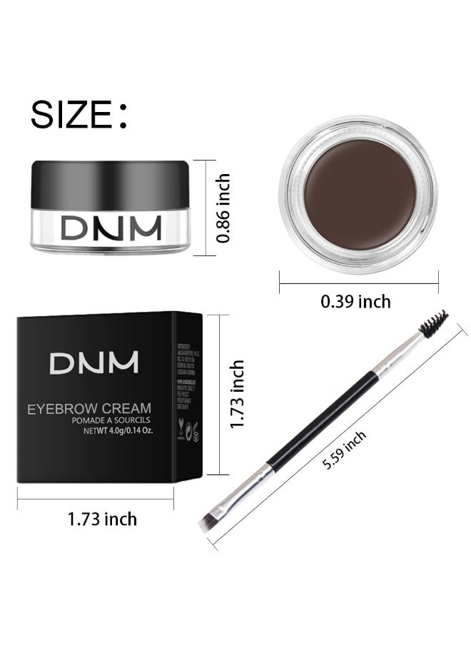 evpct 2Pcs Eyebrow Gel Pomade Dark brown Shaping Kit with Dual-ended Brush Long Lasting Waterproof, Colored Eyebrow Styling Gel Paint Pencil Tinting pintura de cejas, Dark Brown