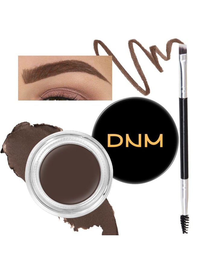 evpct 2Pcs Eyebrow Gel Pomade Dark brown Shaping Kit with Dual-ended Brush Long Lasting Waterproof, Colored Eyebrow Styling Gel Paint Pencil Tinting pintura de cejas, Dark Brown