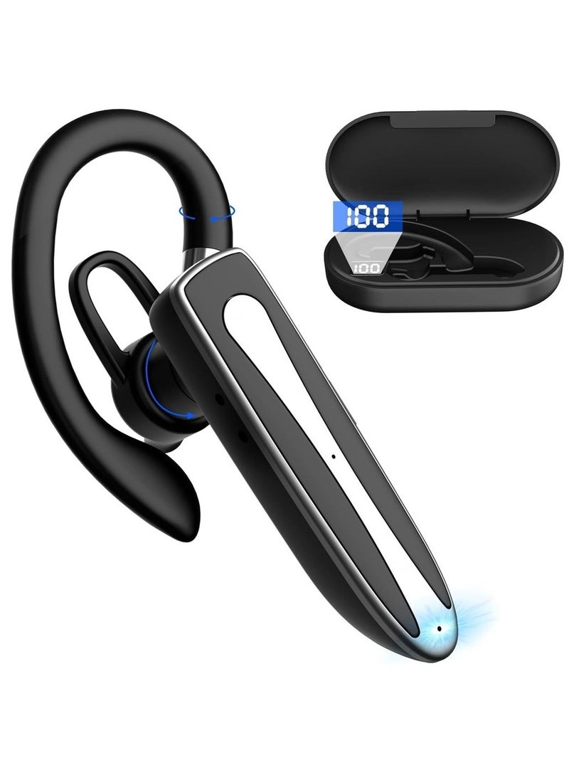 Bluetooth Headset For Cell Phone Wireless Bluetooth 5.1 Earpiece Single-Ear Headset Hands-Free Earphones For Office Driving Calling Compatible Android/iPhone.