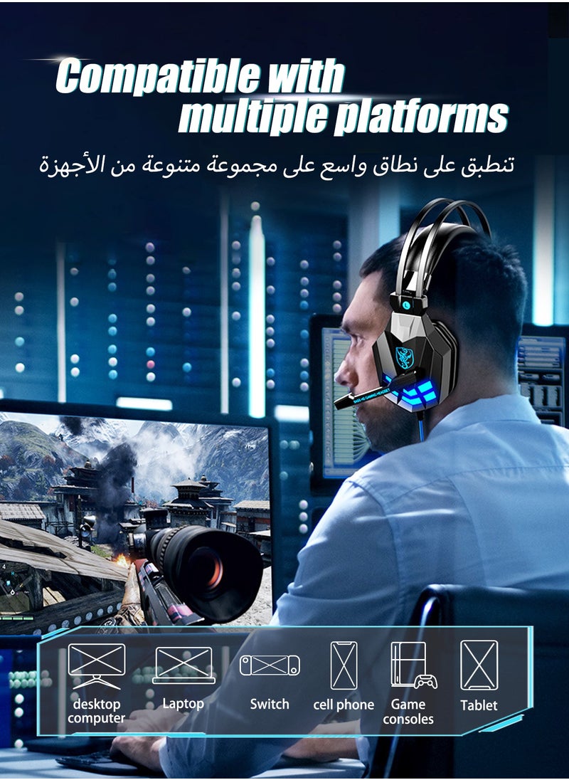 Wired Over-Ear Gaming Headphones For PS4/PS5/XOne/XSeries/Nintendo Switch/PC
