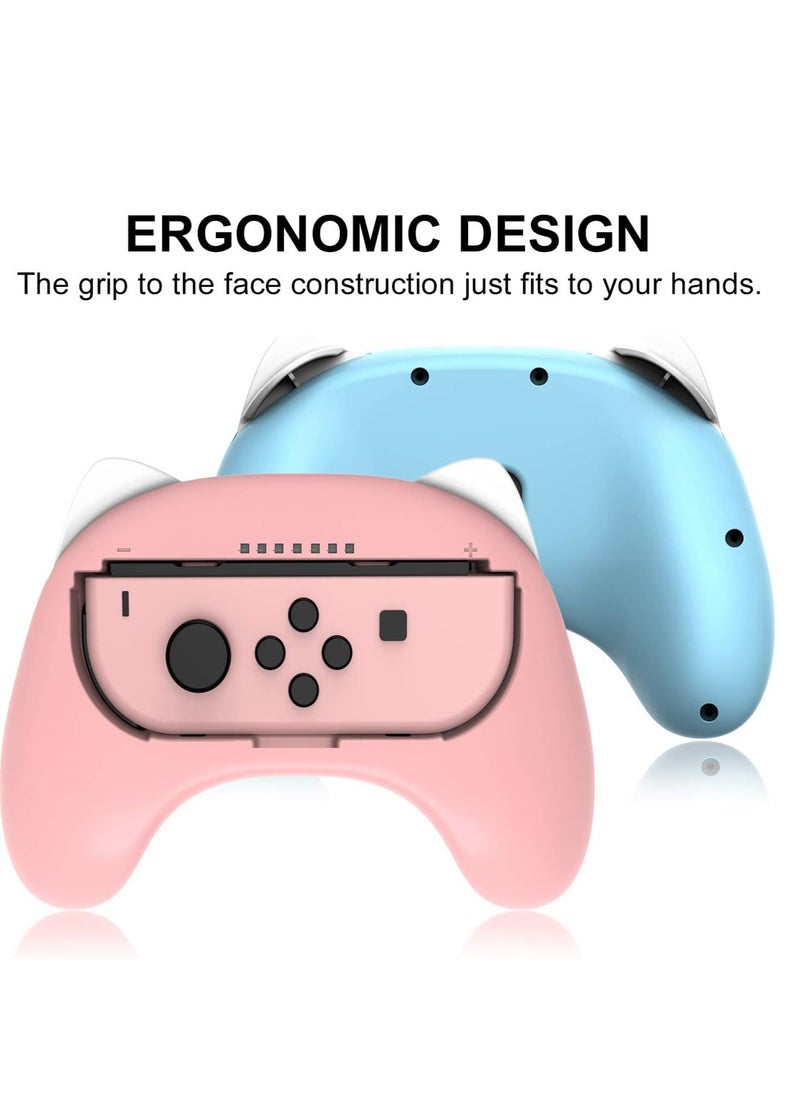 Switch Grip Kit Switch Steering Wheel for Controller Hand Grips for Nintendo Switch Controllers Comfort Racing Wheels Mario Kart 8 Deluxe Nintendo Switch Accessories 4 Pack