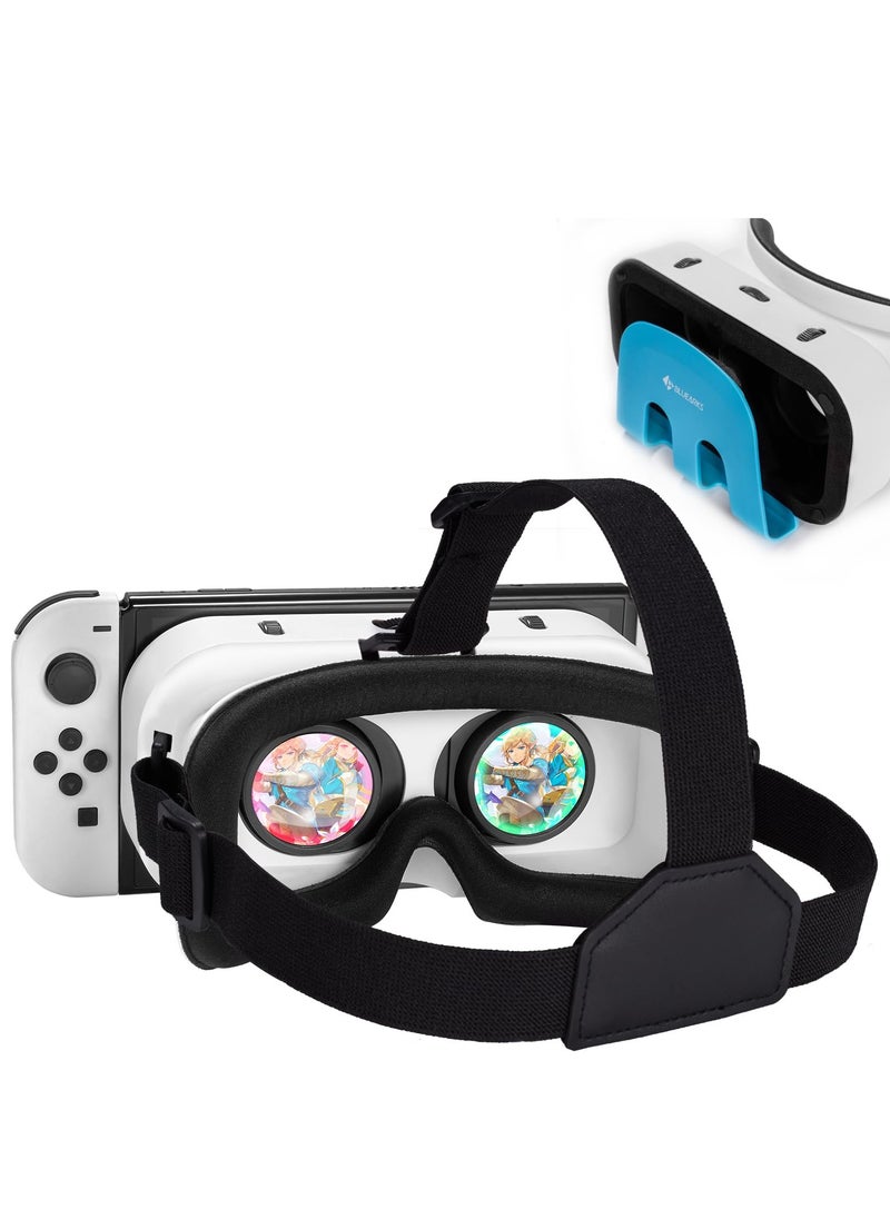 VR Headset for Nintendo Switch and OLED Model, Virtual Reality Goggles for Gaming Experience in White