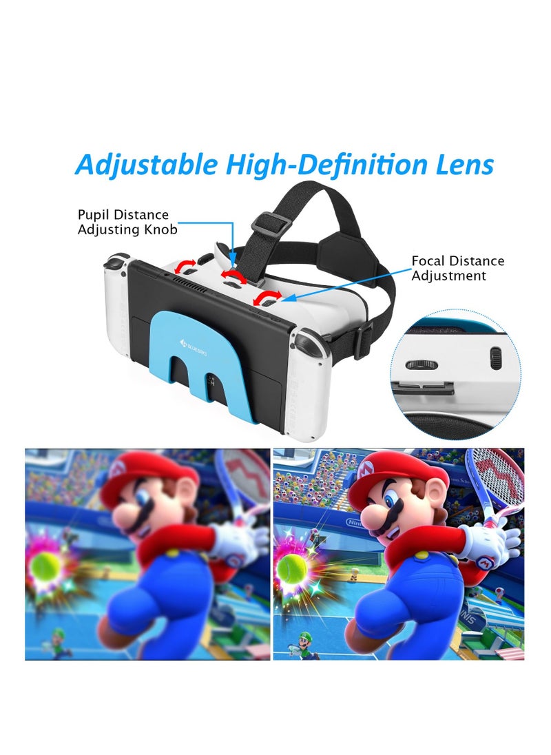 VR Headset for Nintendo Switch and OLED Model, Virtual Reality Goggles for Gaming Experience in White