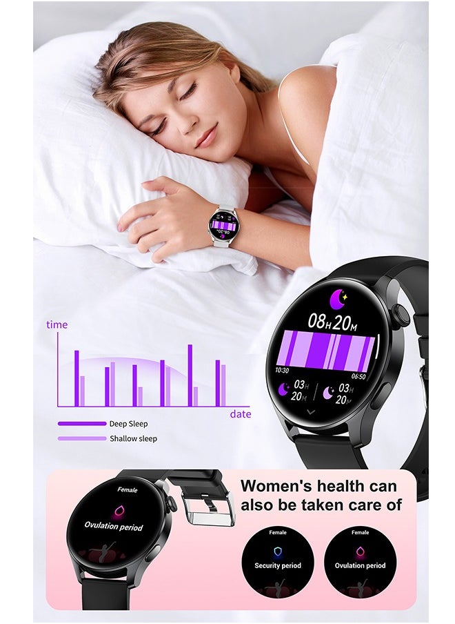 Smart Watch 1.53 inch men's and women's smart watches with Bluetooth for making/answering calls, fitness mode and sleep mode, multiple applications, information reminders, multiple languages, 280mAh