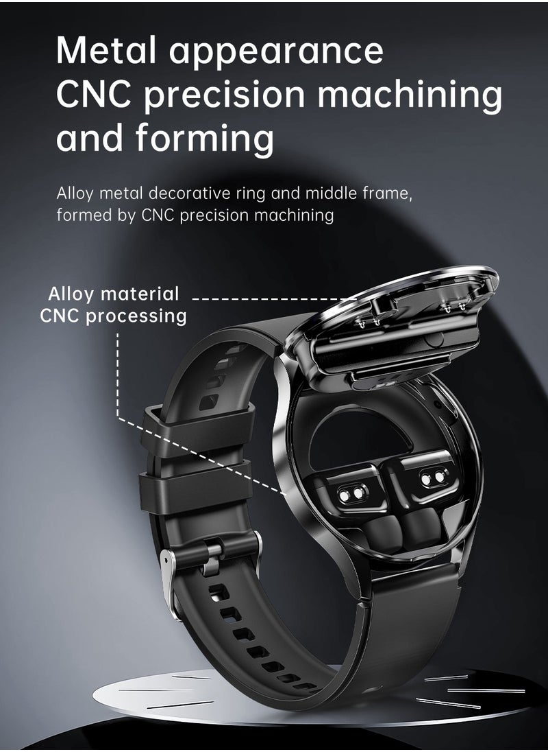 2-in-1 Smartwatch with TWS Bluetooth Earphones – Wireless Dual-Ear HD Calls, Music Playback, IP67 Waterproof, 1.39