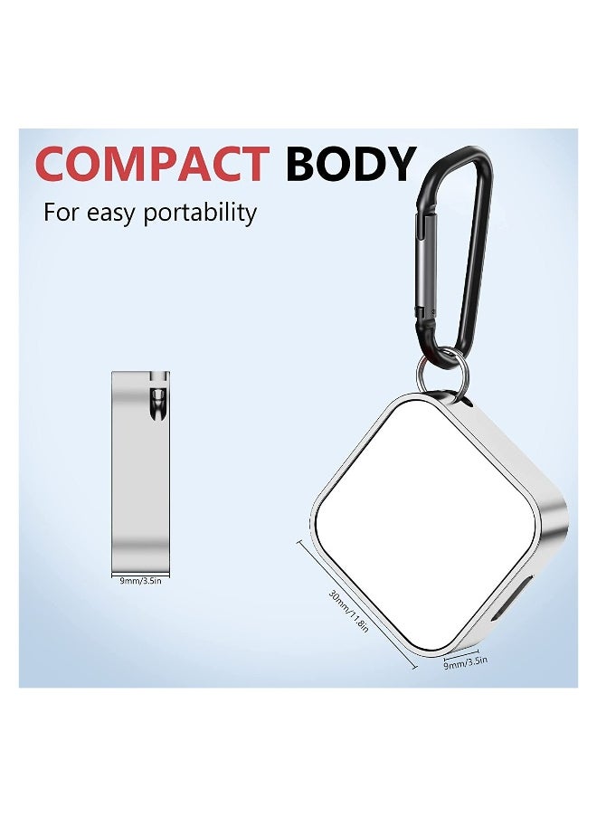 Magnetic Wireless Charger for Apple Watch Series 7/6/5/4/3/2/1/SE, Dual Port Mini Charger with USB Adapter, Fast Charging Keychain for Travel (Silver)