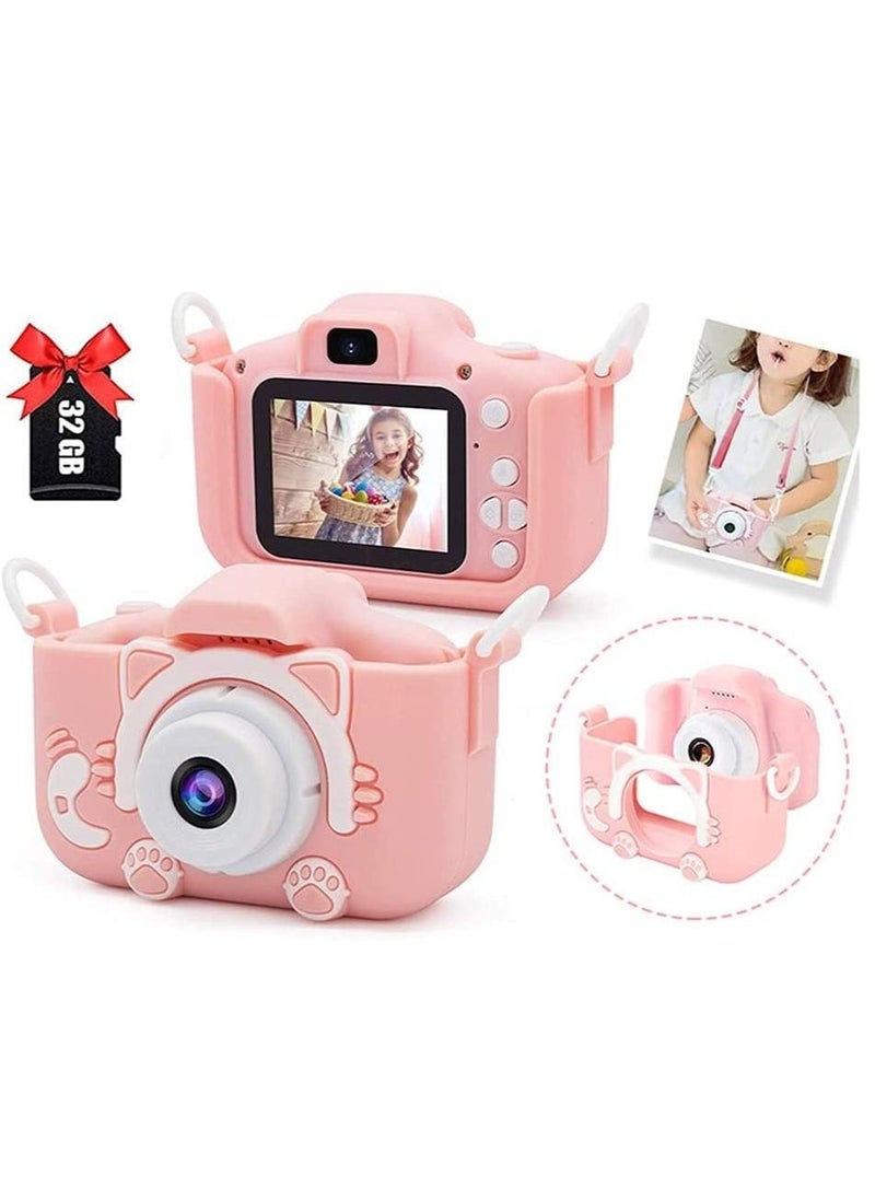 Kids Toy Digital Camera, 2021 Upgrade 1080P Dual Camera 2.0 Inches Screen 20MP HD Video Camcorder with 【 32 GB Memory Card 】 Gifts for Child Boys Girls, Best Birthday Gift Games Toy