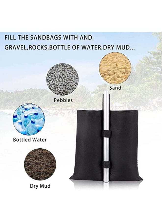 Heavy Duty Canopy Weight Bags - 4 Pack Double-Stitched Sandbags for Tent Legs, Gazebo, Patio Umbrella Base, Outdoor Pop Up Tent, Sun Shelter, Pool Ladder