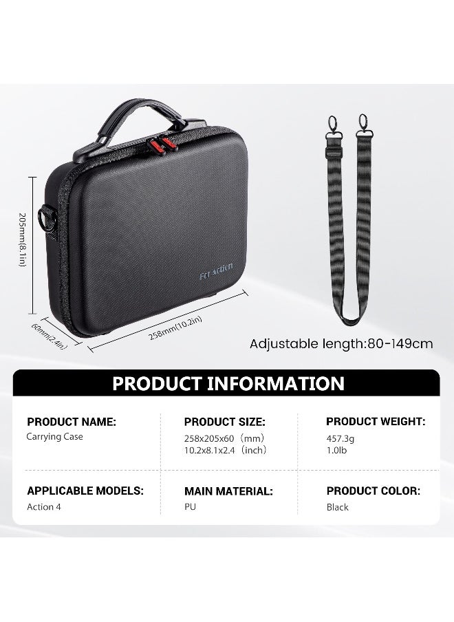 Carrying Case for Osmo Action 3, for DJI Osmo Action 3/Action 4 Camera Accessories Hard Shell Bag Travel Case Compatible with DJI Action 3/Action 4 Adventure Combo