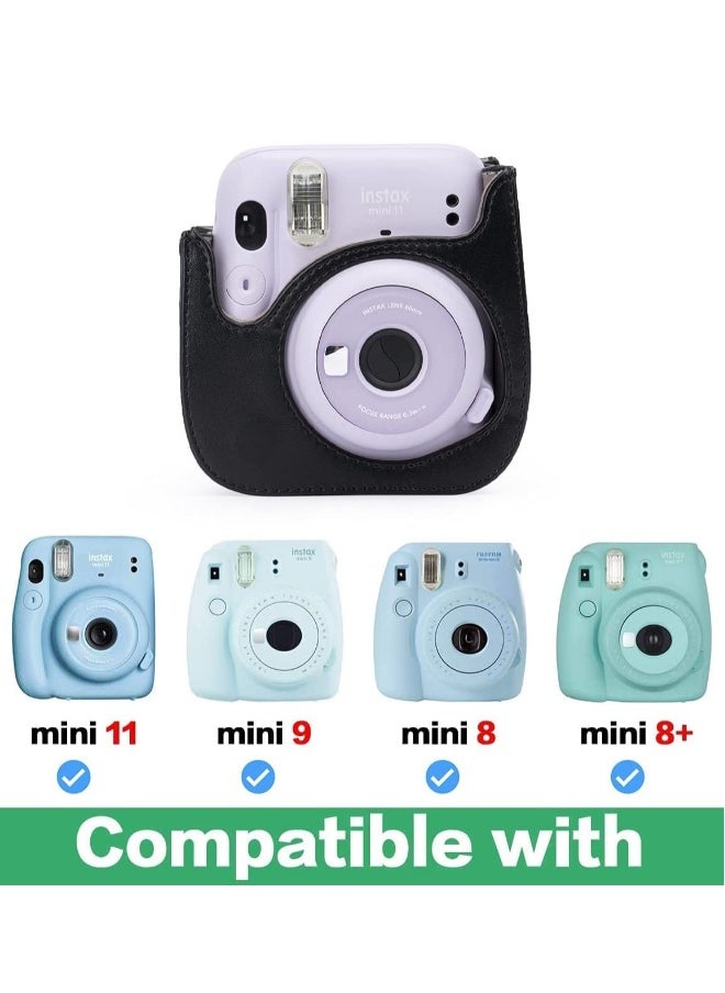 PU Leather For Instax Camera Compact Case for Fujifilm Instax Mini 11/9/8/8+ Instant Film Camera Black Penguin