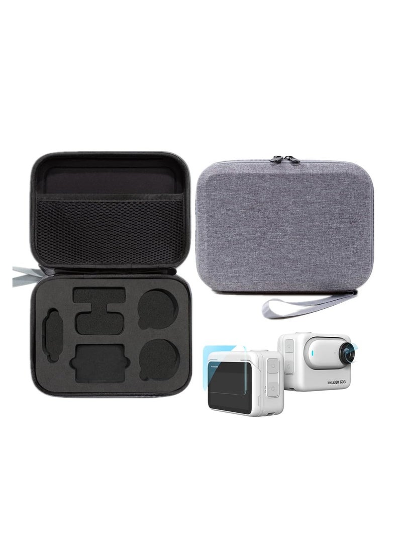 Carrying Case for Insta360 GO 3 Action Camera, Storage Bag Compatible with Insta360 GO 3 (64GB) Action Camera & Accessories Hard EVA Travel Portable Case (Grey)