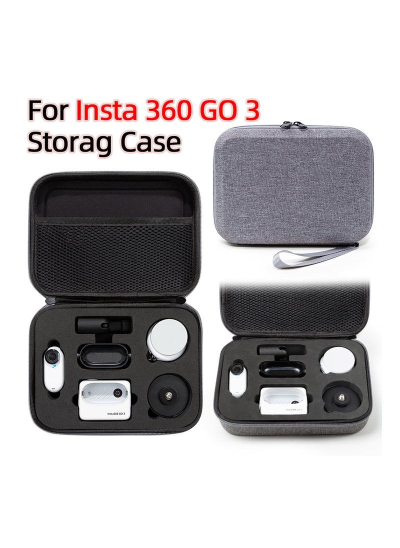 Carrying Case for Insta360 GO 3 Action Camera, Storage Bag Compatible with Insta360 GO 3 (64GB) Action Camera & Accessories Hard EVA Travel Portable Case (Grey)