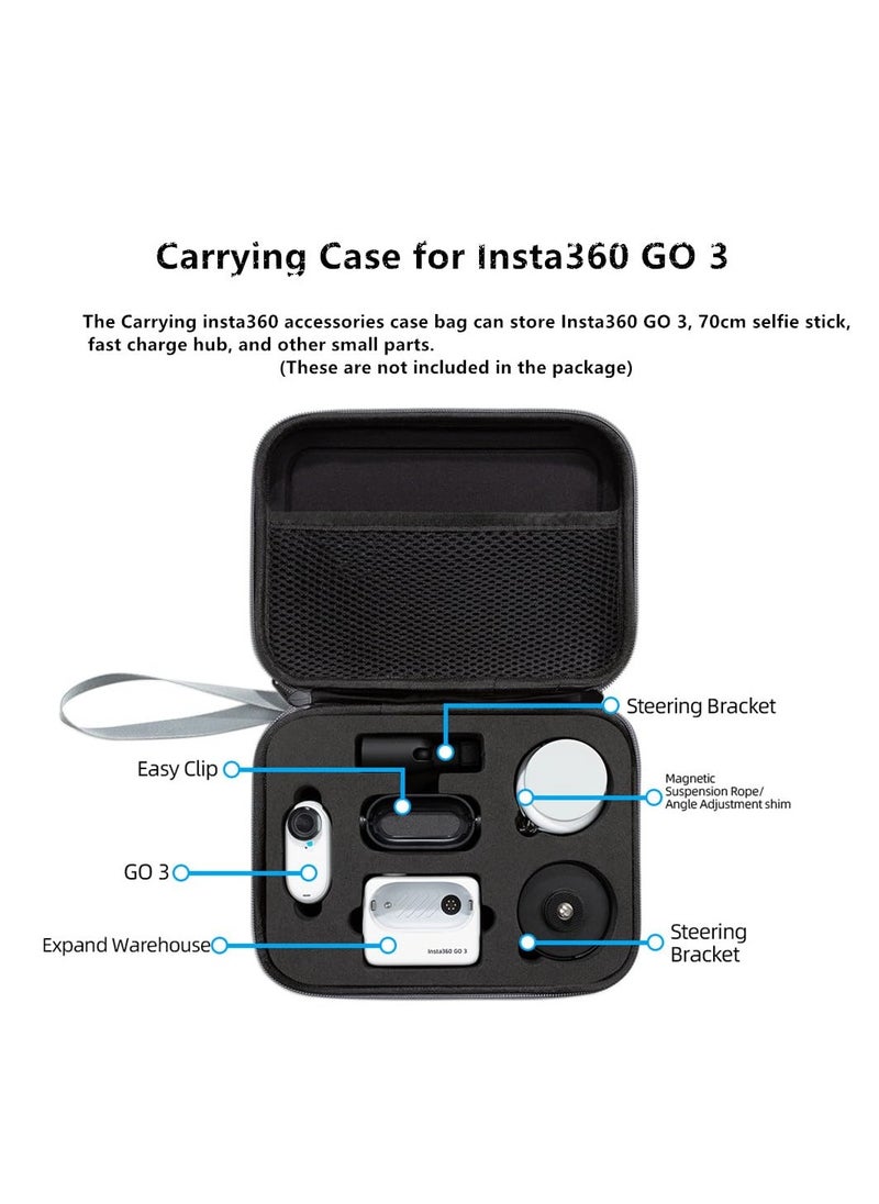Carrying Case for Insta360 GO 3 Action Camera, Storage Bag Compatible with Insta360 GO 3 (64GB) Action Camera & Accessories Hard EVA Travel Portable Case (Grey)