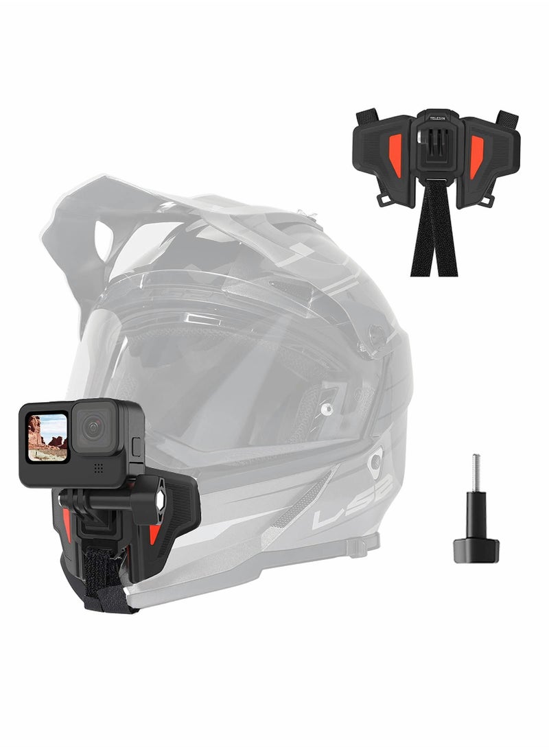 Upgraded Motorcycle Helmet Chin Mount for GoPro Max Hero Action Cameras with Adapter and Accessories