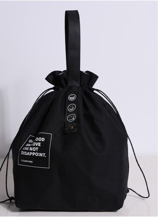 Canvas Drawstring Lunch Bag, Reusable Heat Preservation Lunch Bag, Lunch Box Lunch Bag, Small Cooler Cute Lunch Boxes, Large Capacity Reusable Insulated Lunch Container for Work Office Picnic Travel