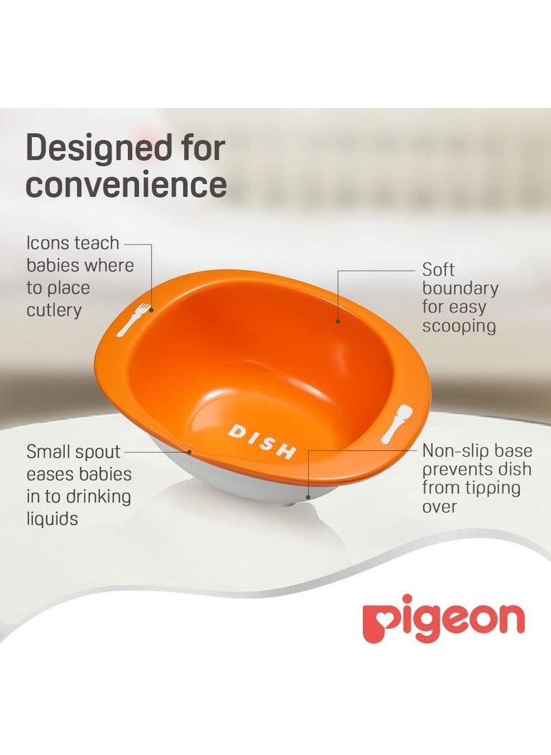 Pigeon Do It Myself Orange Dish Stage 2 (12+ Months) - BPA free 1 pcs