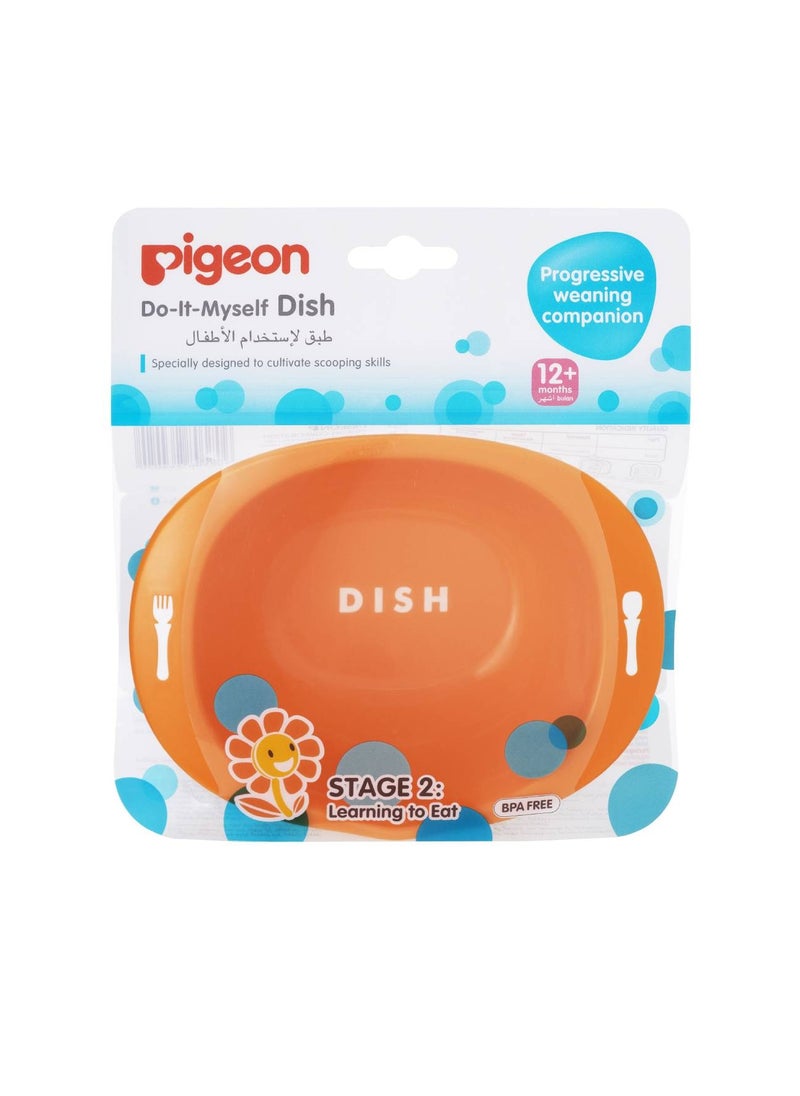 Pigeon Do It Myself Orange Dish Stage 2 (12+ Months) - BPA free 1 pcs