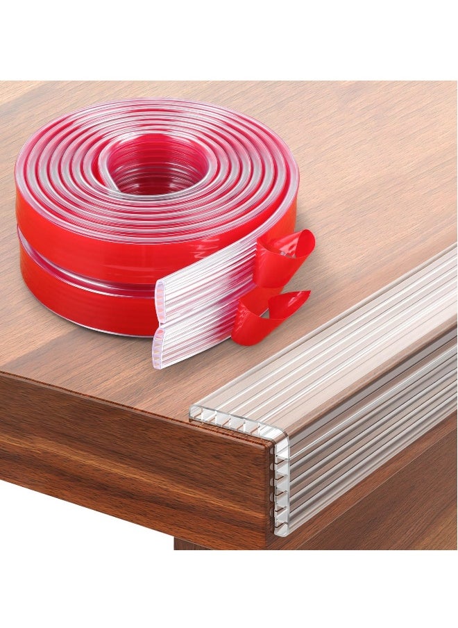 Baby Proofing, Silicone Edge Protector Strip, Soft Corner Protectors for Kids, 6.5ft 0.6x0.6in Pre-Tape Adhesive Corner Protectors for Furniture Against Sharp Corners for Cabinets, Tables, Drawers