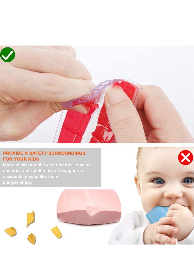 Baby Proofing, Silicone Edge Protector Strip, Soft Corner Protectors for Kids, 6.5ft 0.6x0.6in Pre-Tape Adhesive Corner Protectors for Furniture Against Sharp Corners for Cabinets, Tables, Drawers