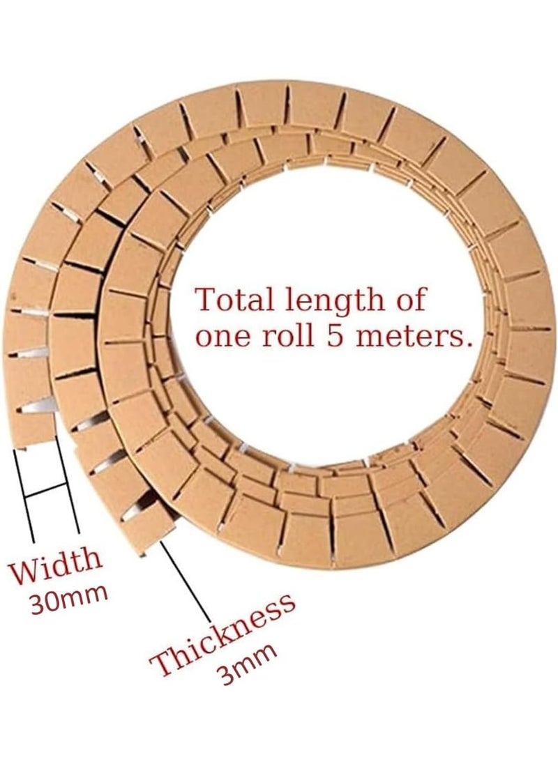 10pcs Cardboard Corner Edge Protectors Each 5 Meter Long & 30W x 3THK mm, Corrugated Packaging for Shipping Furniture Appliances Fragile Items - Brown