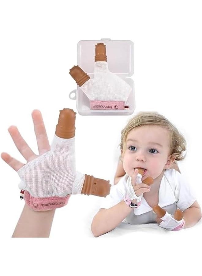 Thumb Sucking Stop for Kids - 2-3 Years Old - Silicone Finger Guard for Thumb Sucking with Breathable Mesh Adjustable Thumb Sucking Treatment Kit for 12 Months, Large, Pink