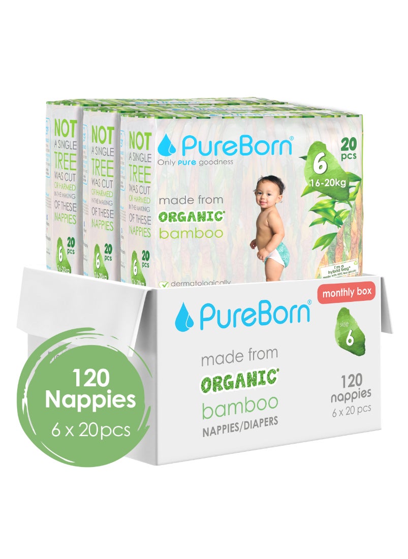 Organic Diapers Size 6 For 16-20 kg Value Pack Assorted Print