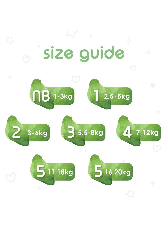 Organic Bamboo Size 1 Diapers Upto 5 Kgs 136 Count