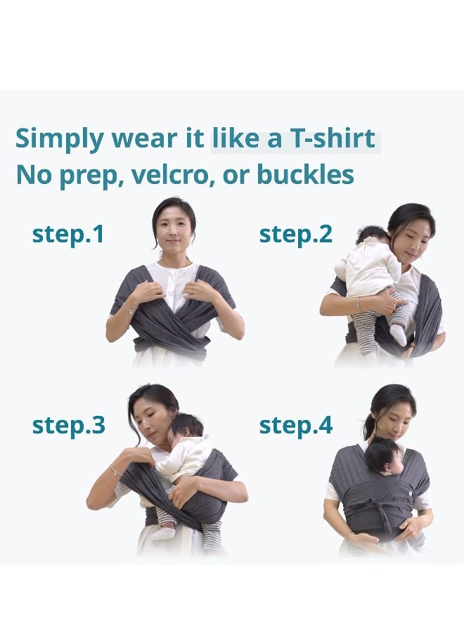 Baby Carrier Wrap Summer Mesh Breathable Baby Carrier Easy to Wear Hands-Free Baby Carrier Moisture Wicking Soft Ideal for Newborns and Kids Under 44lbs (Brown)