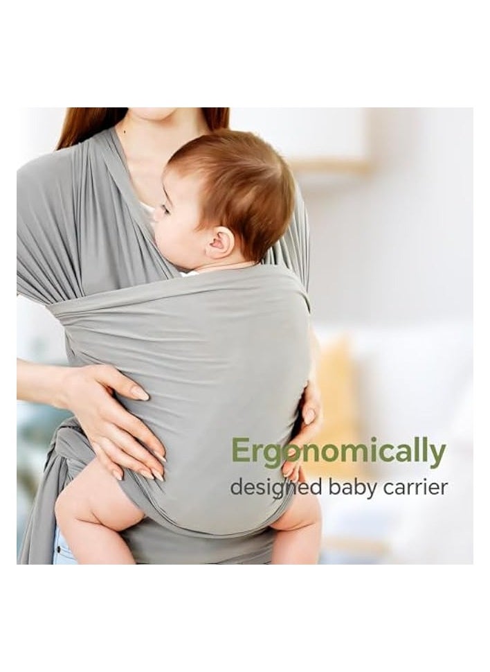 Baby Carrier Wrap- Baby Wrap Carrier for All- Breathable and Convenient Baby Sling with Various Usage- Infant Carrier for Freeing Hands- Baby Wraps Carrier for Newborn Infants- Light Grey