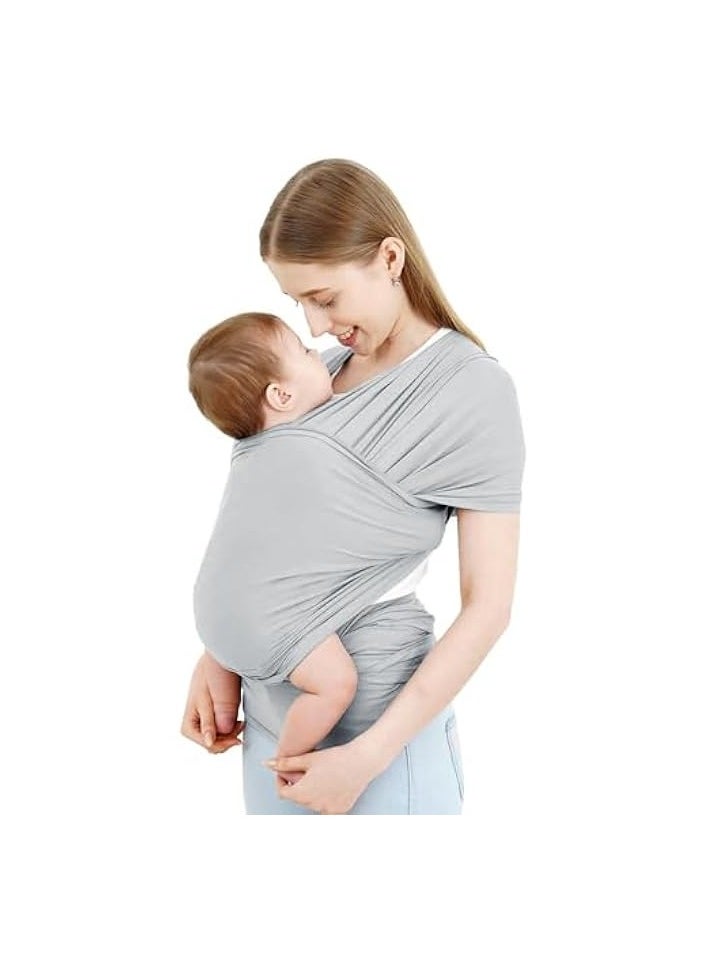 Baby Carrier Wrap- Baby Wrap Carrier for All- Breathable and Convenient Baby Sling with Various Usage- Infant Carrier for Freeing Hands- Baby Wraps Carrier for Newborn Infants- Light Grey