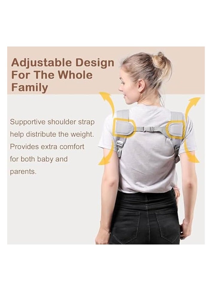 Baby Carrier Newborn to Toddler up to 20KG, Cozy Baby Wrap Carrier, Easily Adjustable Toddler Carrier, Lightweight Baby Holder Carrier, baby sling carrier, All Positions baby chest carrier(Grey)