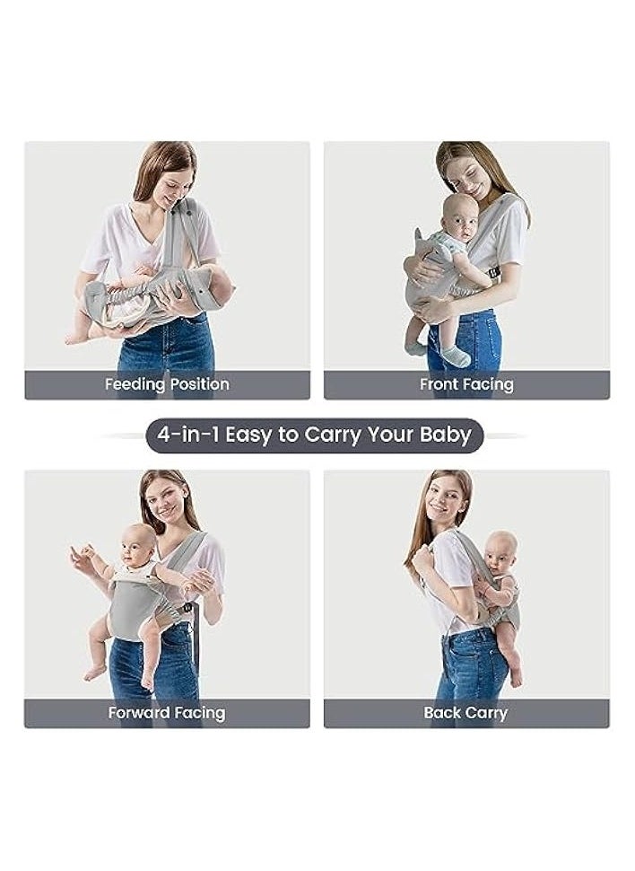 Baby Carrier,baby holder,Baby Sling Newborn to Toddler,Baby Carrier Wrap,Adjustable Holder Portable Convertible Front and Back Backpack Carry for Infants Toddlers Babies(Grey)
