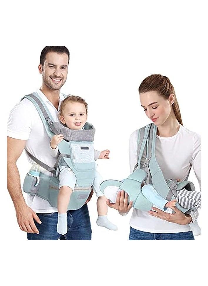 Multifunction Baby Strap Waist Stool Hip Seat Baby Carrier, Suitable For 0-36 Months Baby,6 In 1 Carrying Mode,Adjustable Size, Very Suitable For Hiking Shopping Trip