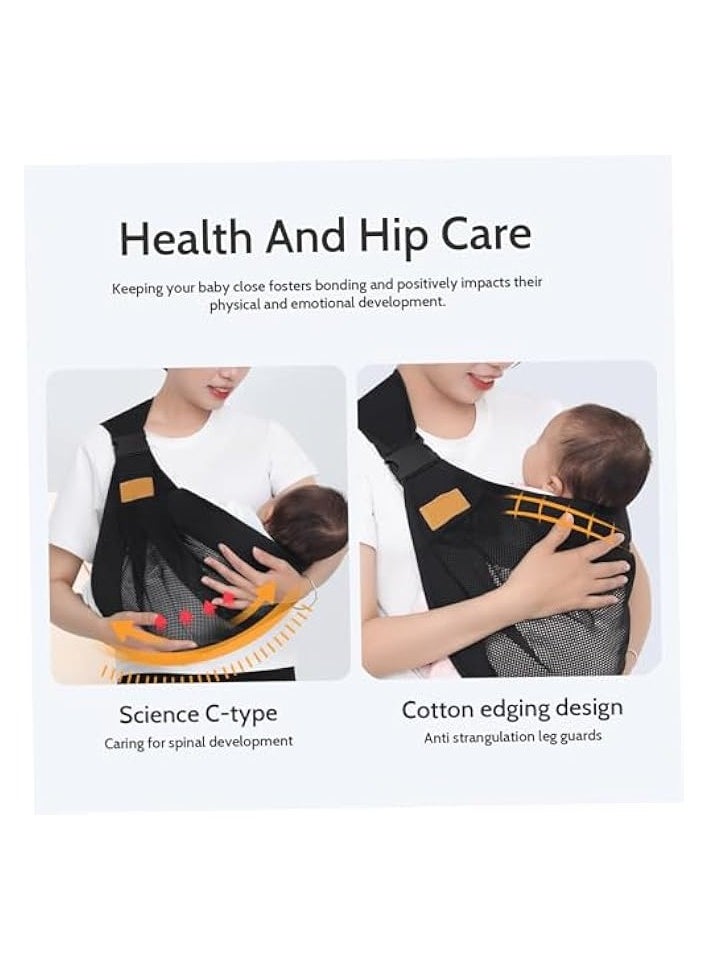 Baby Sling Carrier, Baby Carriers from Newborn, Adjustable Baby Carrier with Hip Seat Soft and Breathable Baby Holder Carrier with Wide Strap for Infant and Toddler