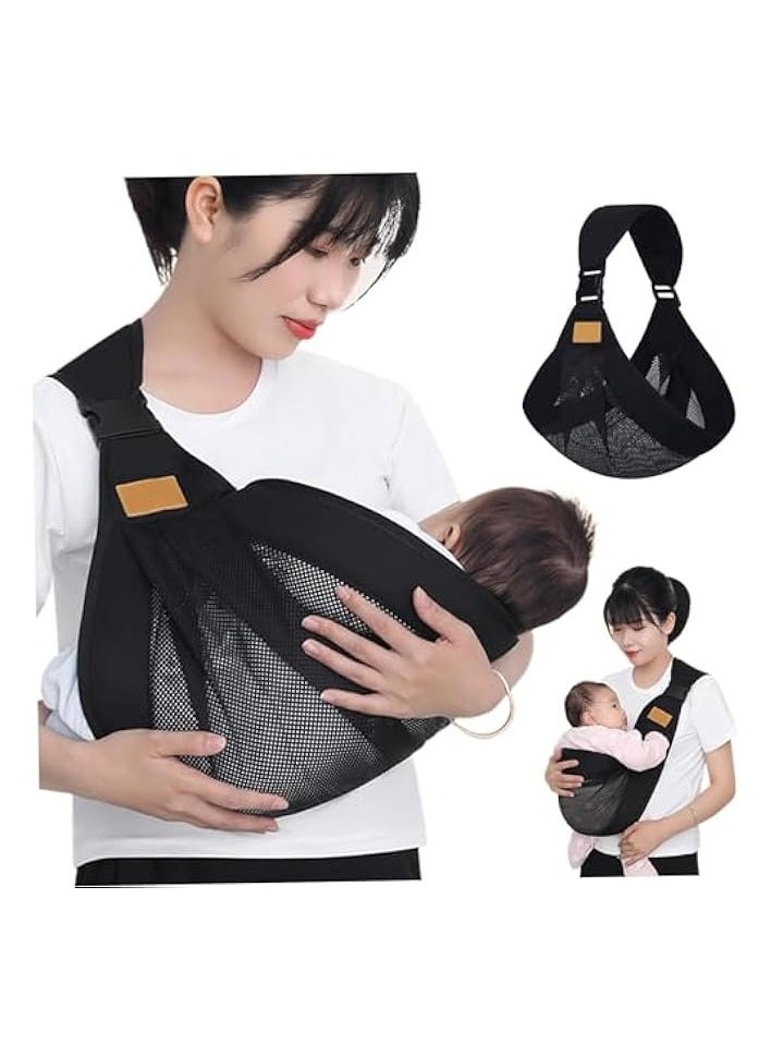 Baby Sling Carrier, Baby Carriers from Newborn, Adjustable Baby Carrier with Hip Seat Soft and Breathable Baby Holder Carrier with Wide Strap for Infant and Toddler
