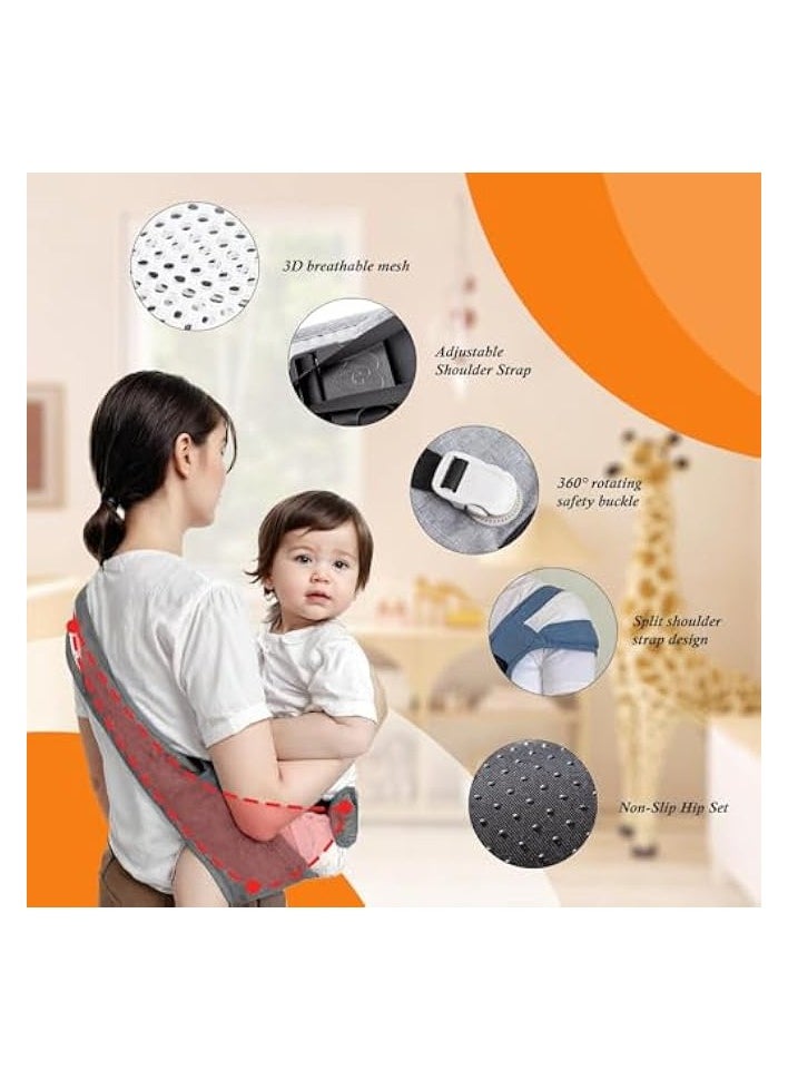 Portable Toddler Carrier, Baby Carrier Newborn to Toddler-Adjustable Baby Sling Carrier,Toddler Carrier for 25-60lbs,Comfortable Toddler Sling for Hands-Free Carrying