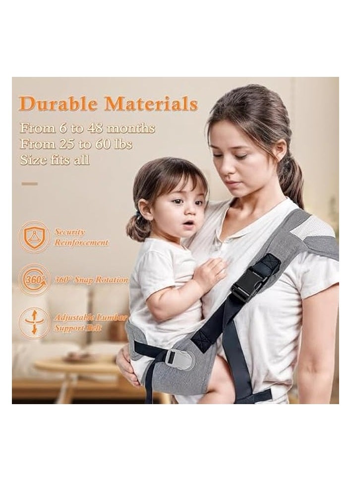 Portable Toddler Carrier, Baby Carrier Newborn to Toddler-Adjustable Baby Sling Carrier,Toddler Carrier for 25-60lbs,Comfortable Toddler Sling for Hands-Free Carrying