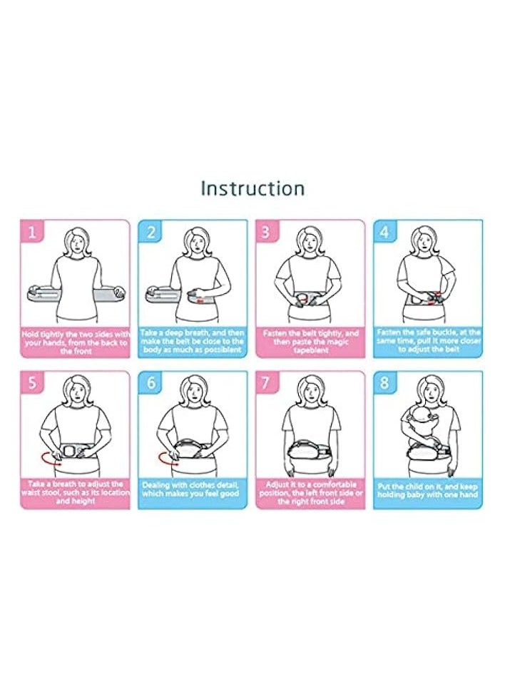 Baby Hip Seat Carrier Adjustable Lightweight Toddler Waist Stool Seat Carrier