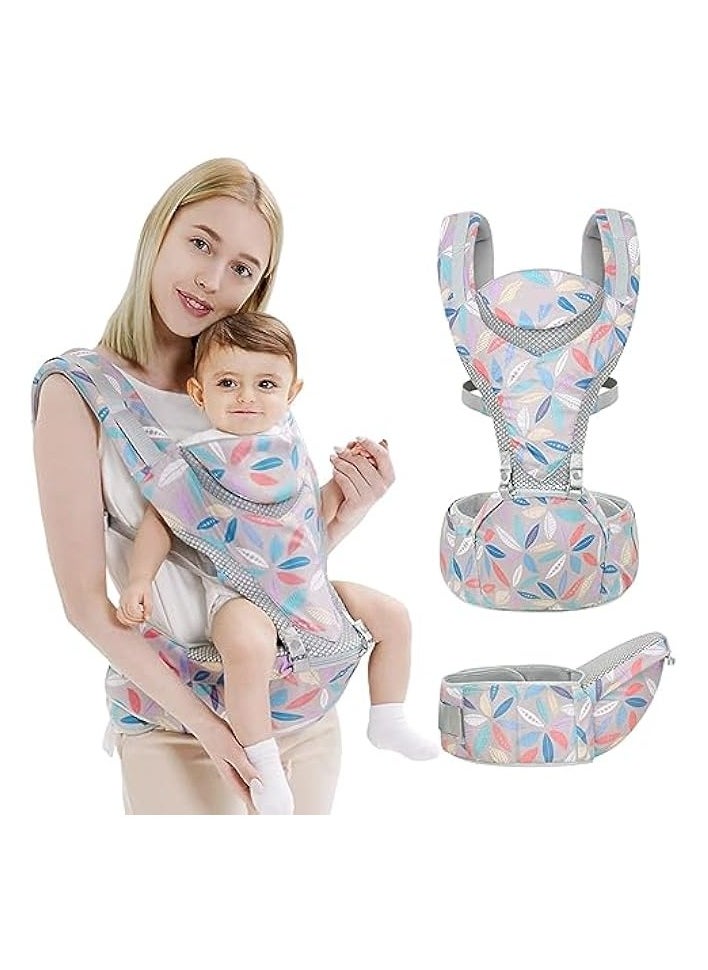 6-in-1 Newborn Baby Carrier, Infant Carrier, with Hip Seat, Lumbar Front and Back Backpack Carry Holder Carrier, for Babies Girls & Toddler Boys to 7-45lbs, All Seasons & All Position Hip