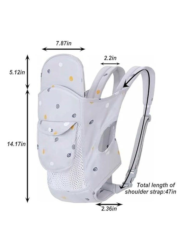4-in-1 Baby Sling Carrier Newborn to Toddler, Lightweight Soft Baby Wrap Carrier, Shoulder Strap Grid Breathable Infant Wrap Sling, Baby Hip Seat Holder Carrier, Nursing Sling for Girls and Boys(Grey)